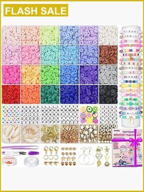 6000pcs Clay Beads Bracelet Making Kit for Jewelry DIY
